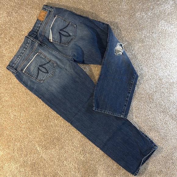 Level 99 Anthropology 28 Boyfriend Patch Distressed Cropped Loose Baggy - Picture 3 of 7